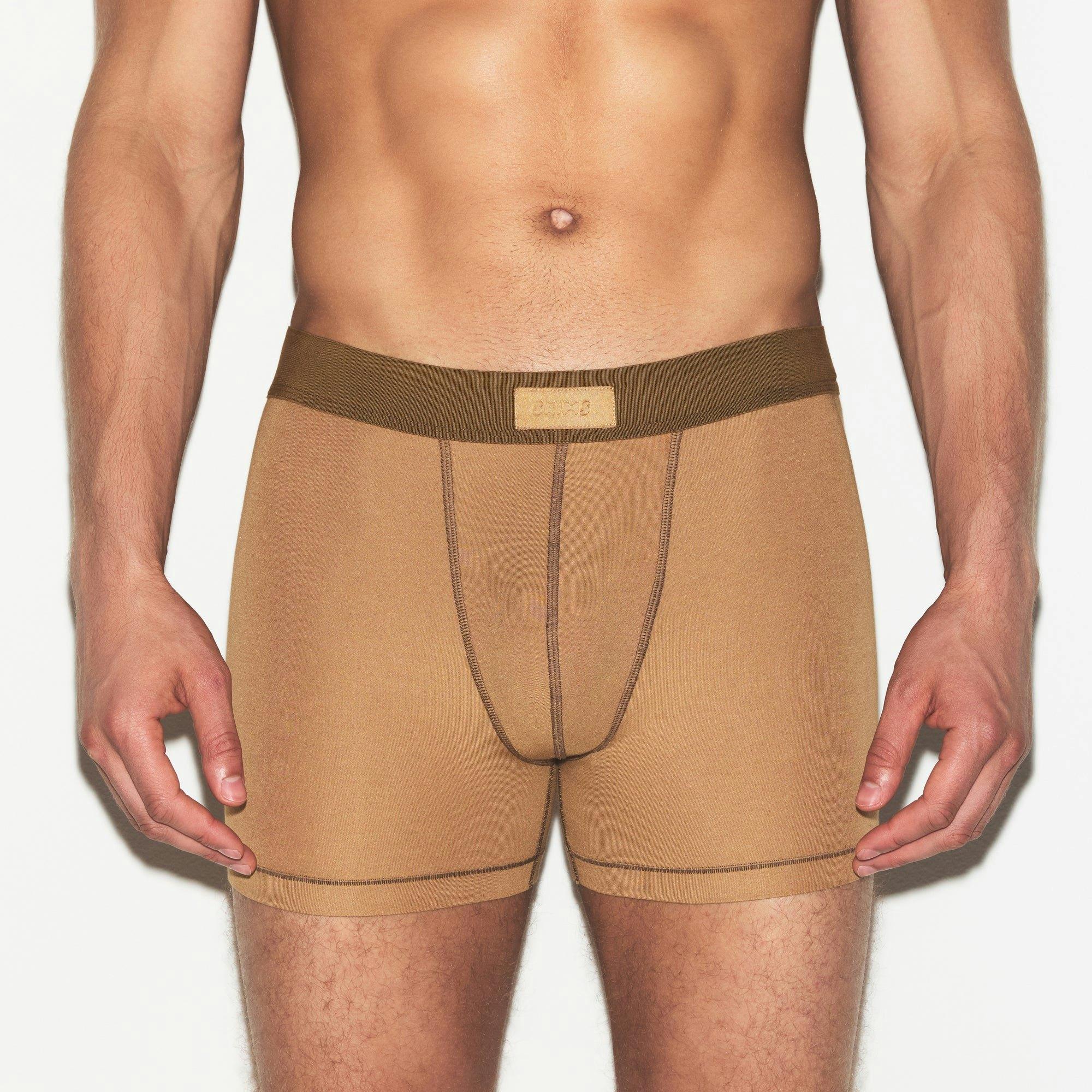 SKIMS COTTON MENS 3" BOXER BRIEF 3-PACK | RUSSET MULTI Product Image