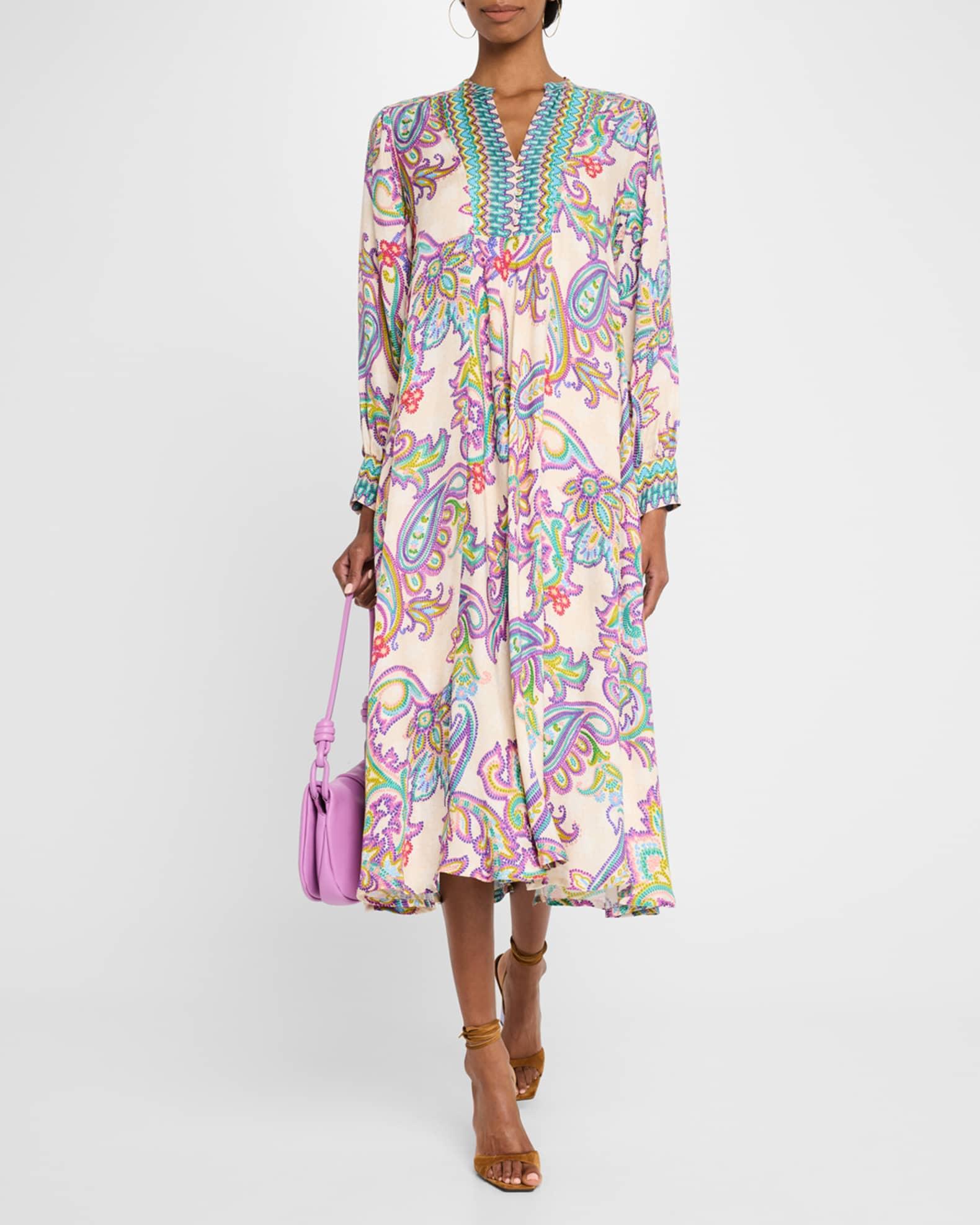 Tahlon Floral & Paisley-Print Midi Dress Product Image