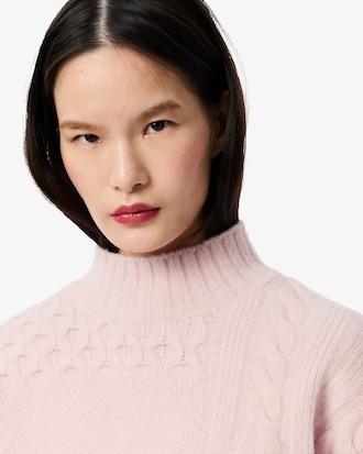 Patchwork Effect High Neck Wool Sweater Product Image