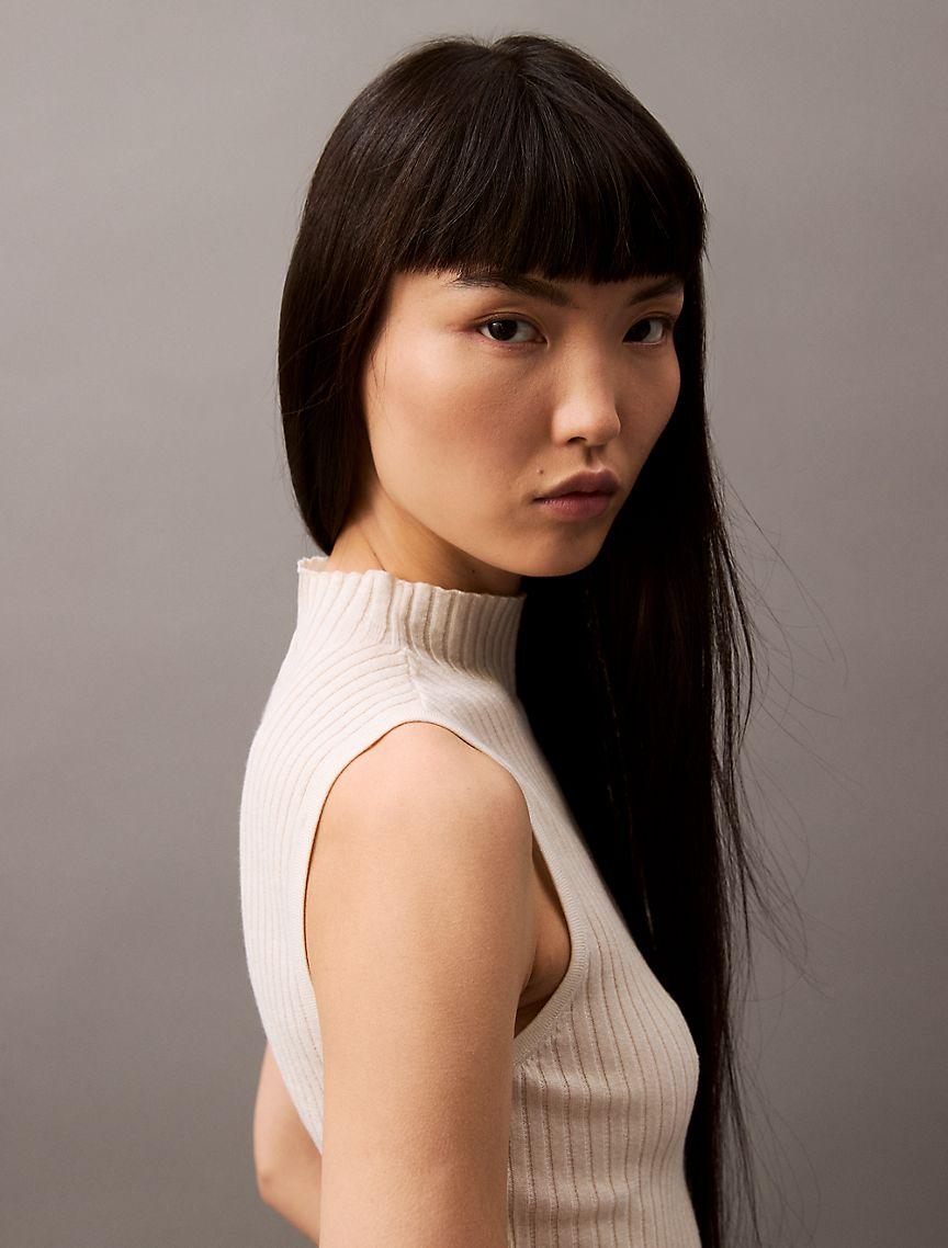 Silk Cashmere Mock Neck Tank Top Product Image