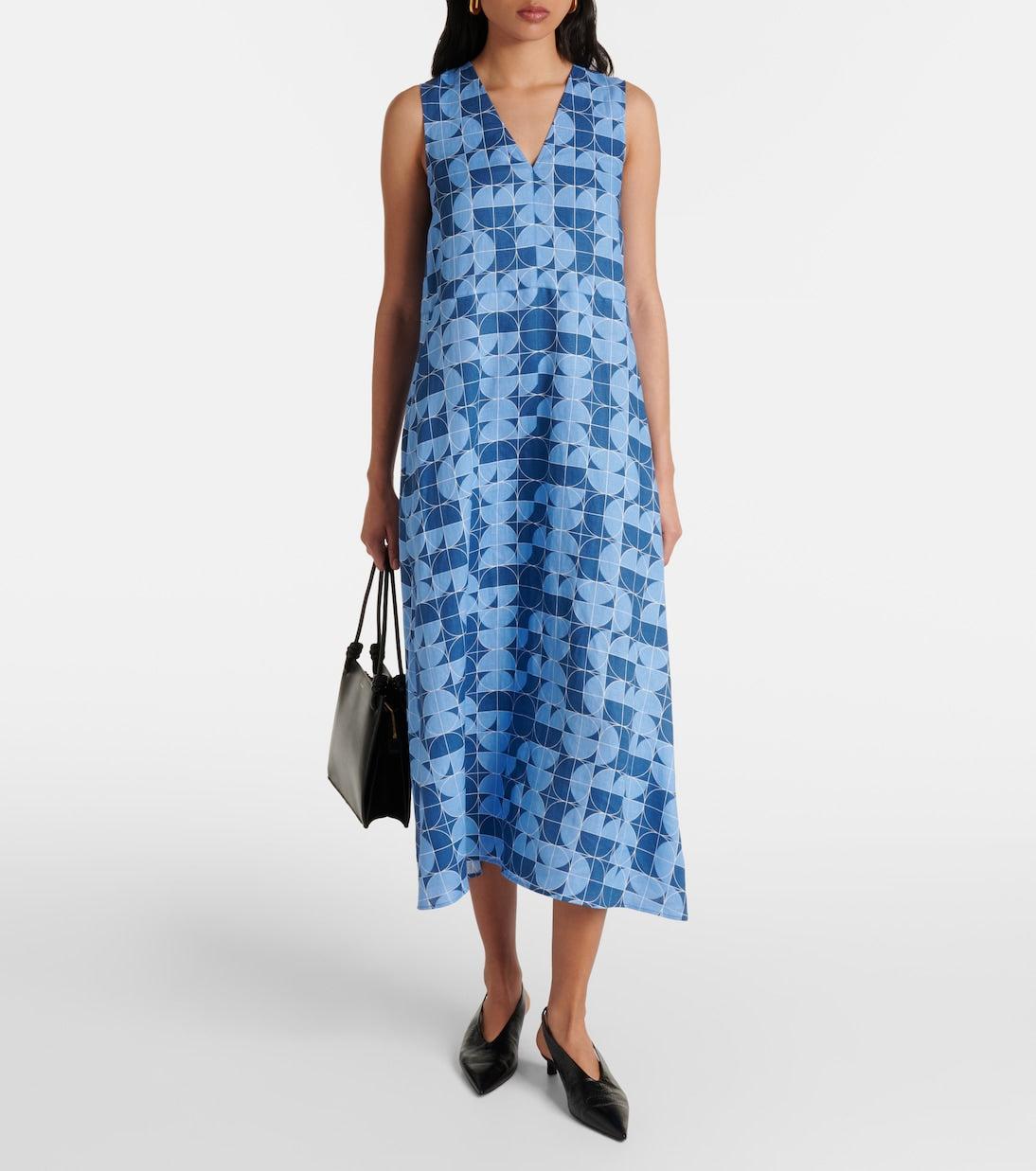 Max Mara Urlo Printed Linen Midi Dress Product Image