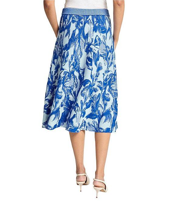 MISOOK Floral Jacquard Knit A-Line Midi Skirt Product Image