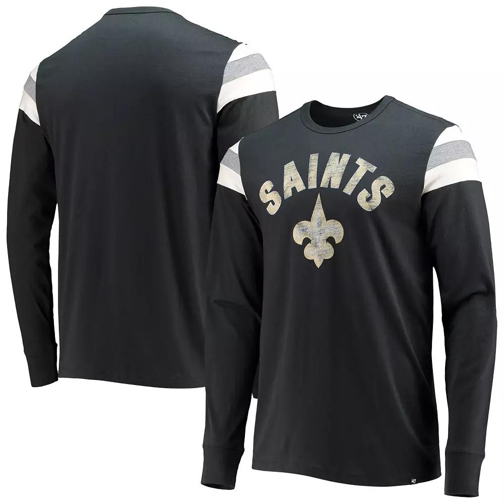 Men's '47 Black New Orleans Saints Franklin Rooted Long Sleeve T-Shirt,  Product Image