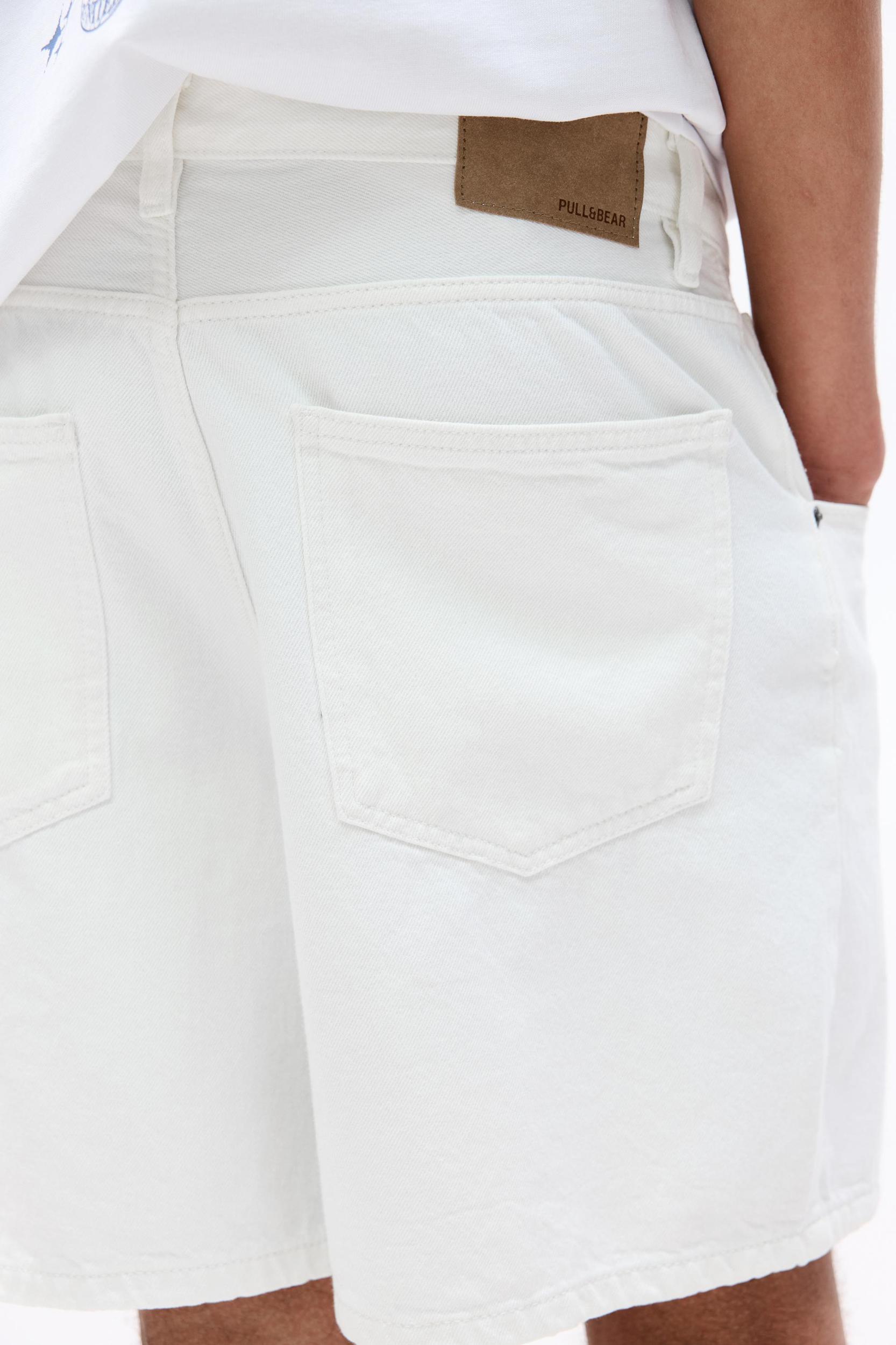 Denim short fit Bermuda shorts Product Image