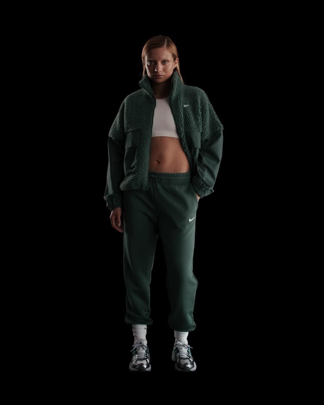 Womens Nike Sportswear Phoenix Fleece Mid-Rise Sweatpants | FZ7626-338 Product Image