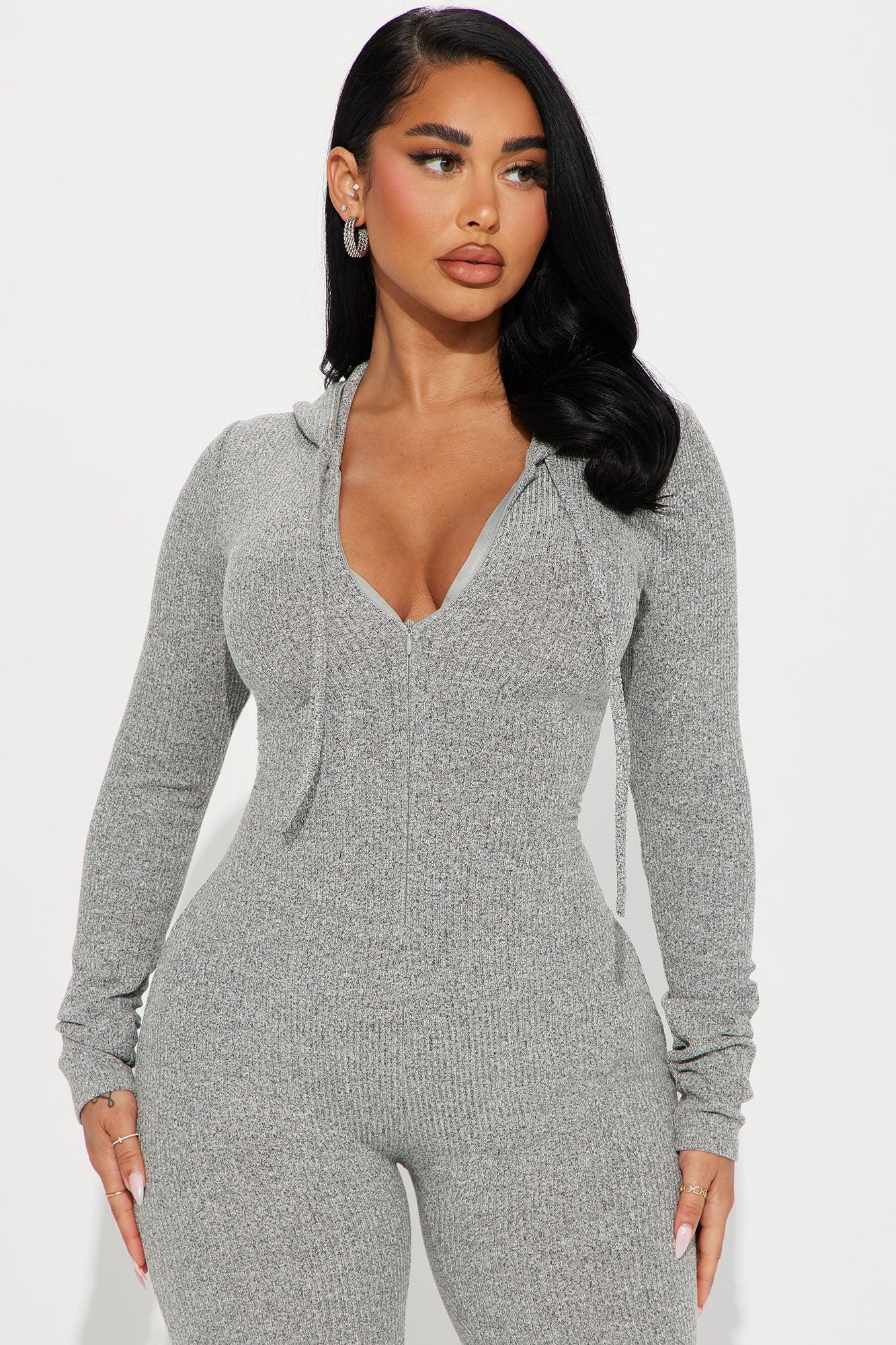 Late Night Vibes Jumpsuit - Heather Grey Product Image