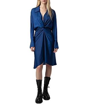 Zadig & Voltaire Rozo Twist Front Satin Dress Product Image