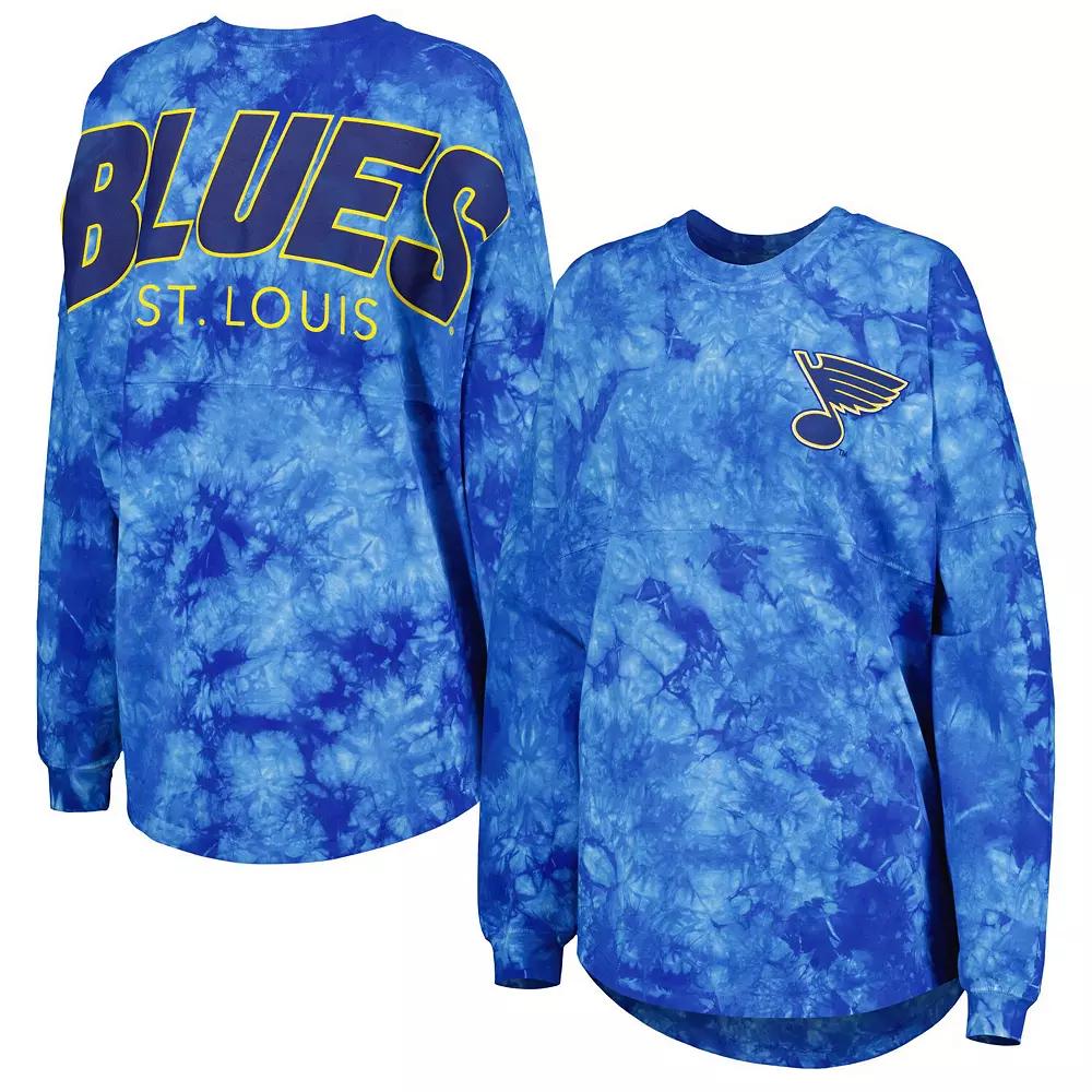 Women's Fanatics Branded Blue St. Louis Blues Crystal-Dye Long Sleeve T-Shirt, Size: Small Product Image