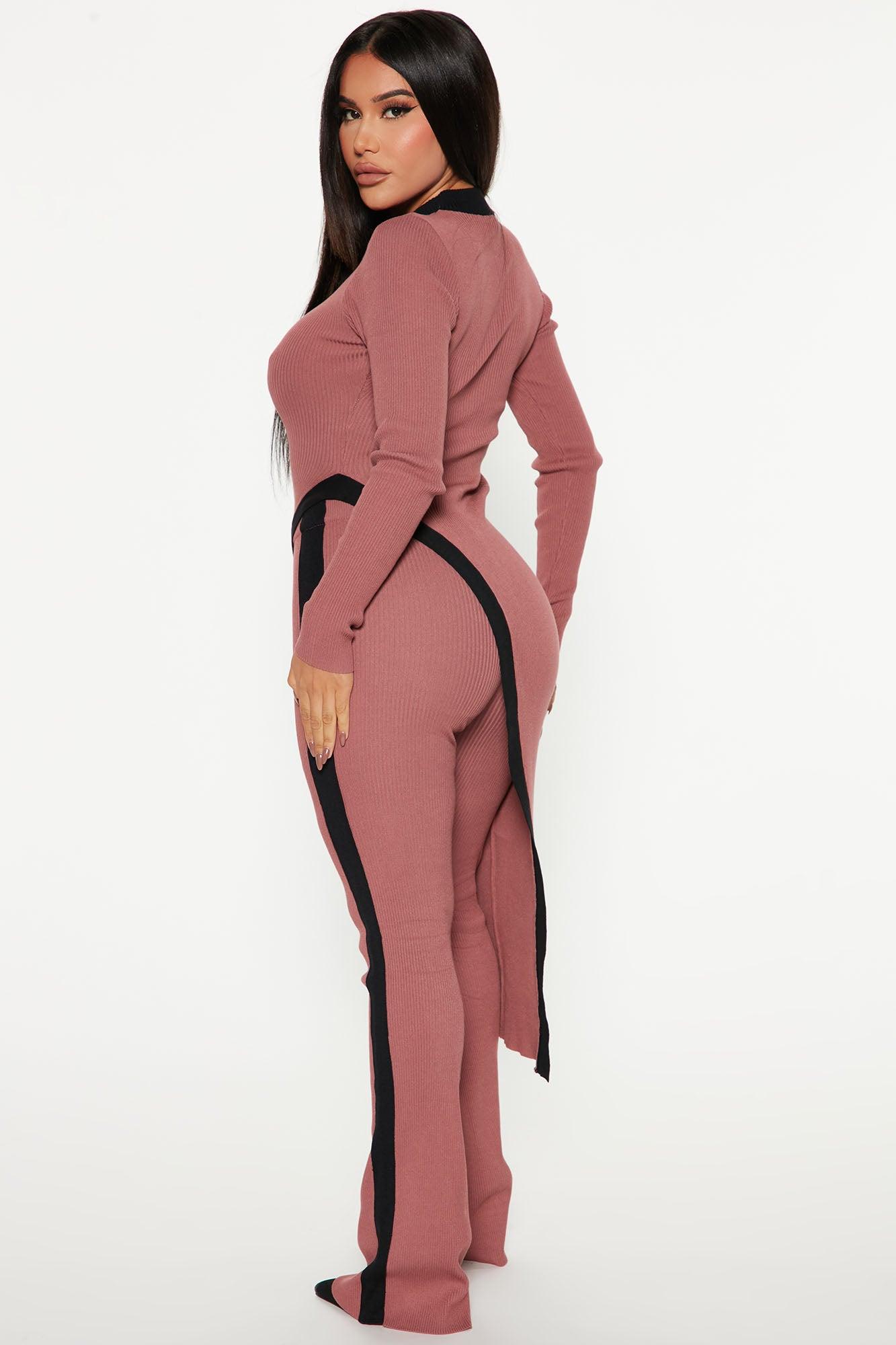 Skylar Sweater Pant Set - Mauve/combo Female Product Image