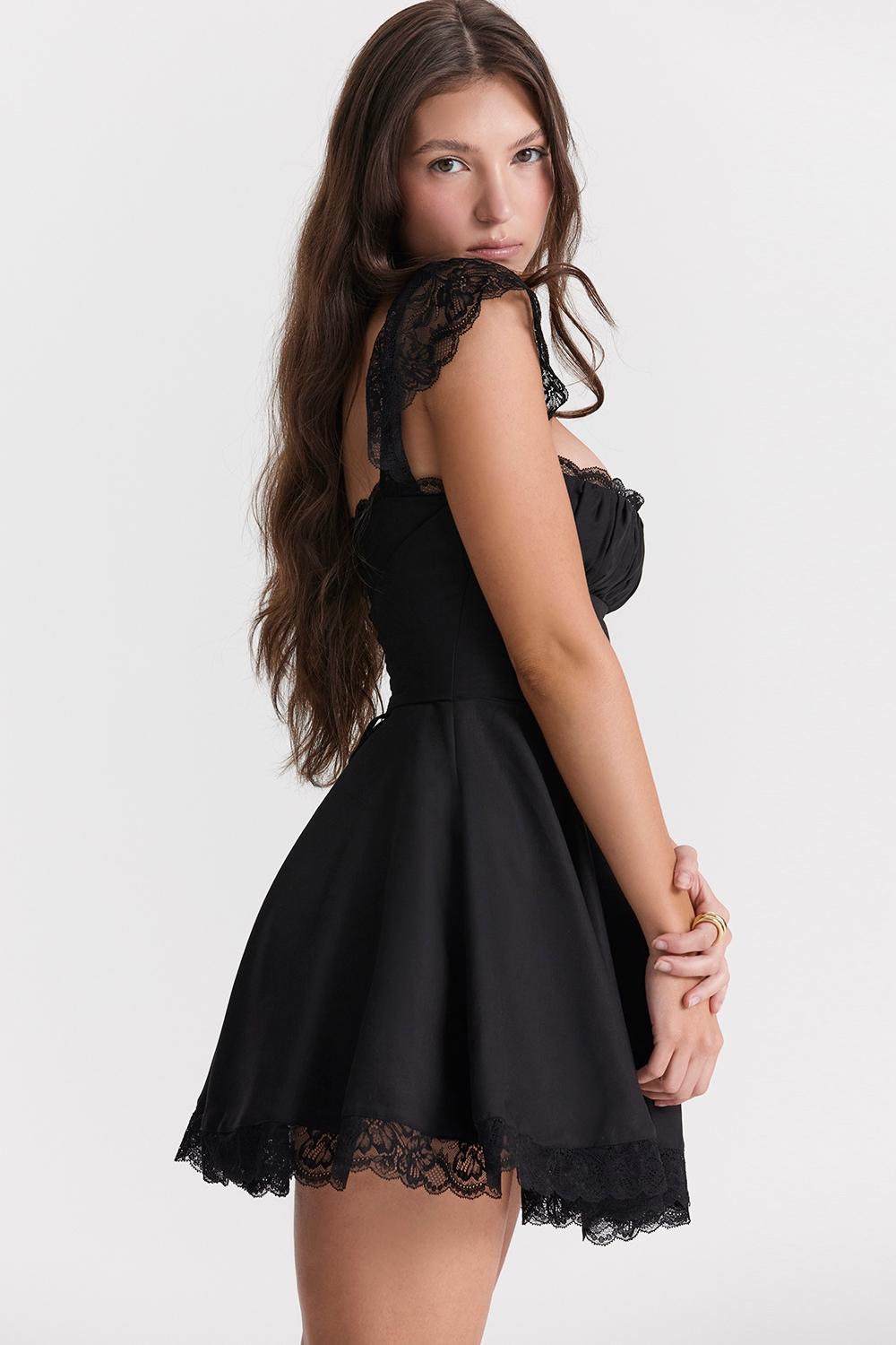 Kaia  black a-line mini dress Product Image