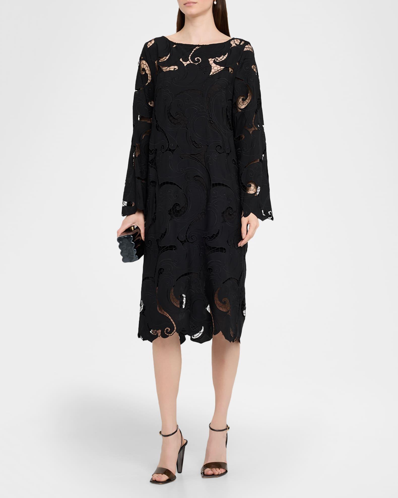 Jackie Paisley-Embroidered Midi Shift Dress Product Image