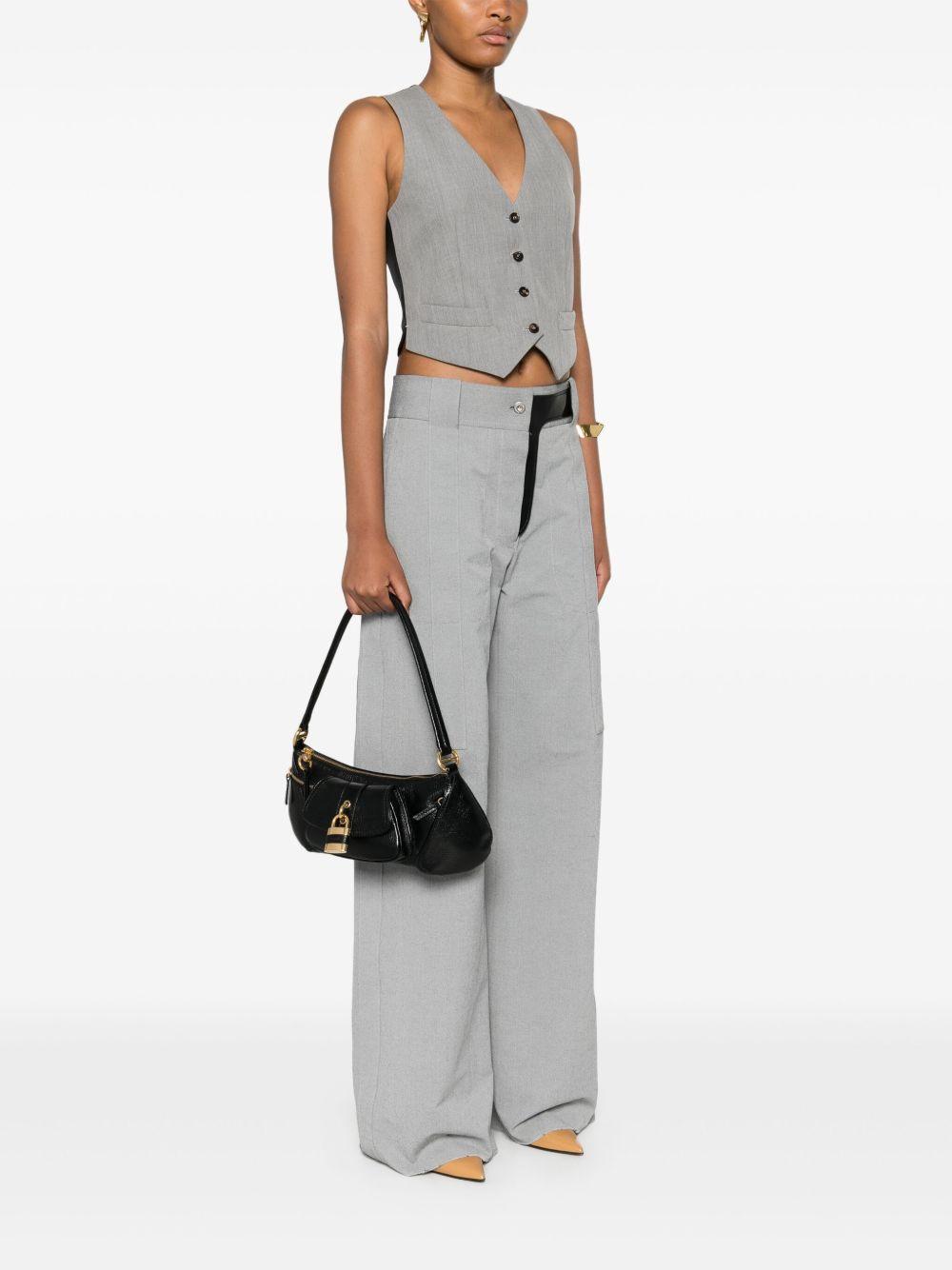 CHLOÉ The 99 Embellished Textured-leather Shoulder Bag In Black Product Image