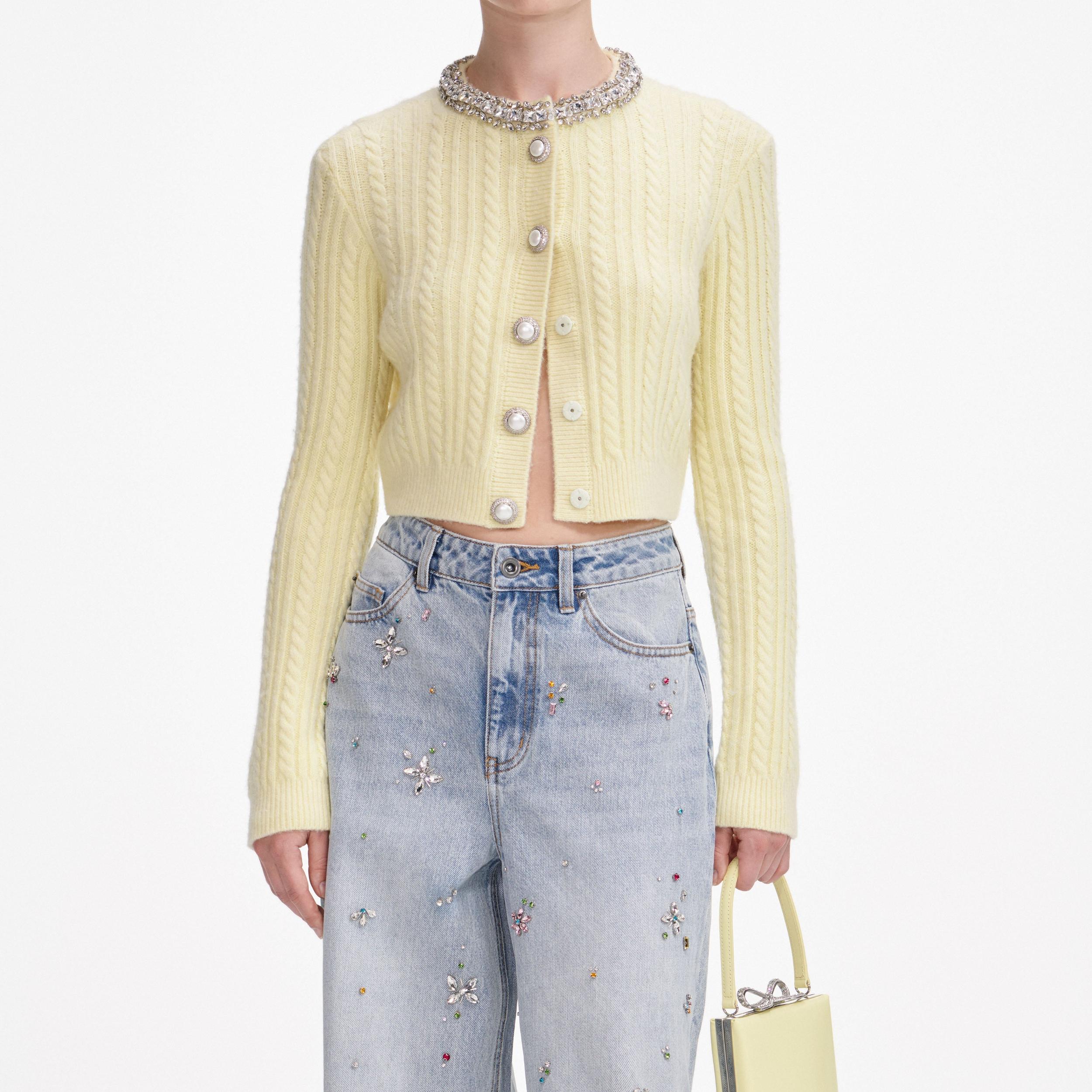 Yellow Alpaca Cardigan Product Image