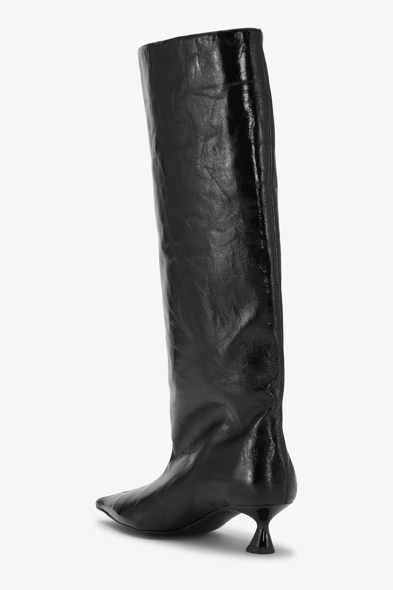 Black Soft Slouchy High Shaft Boots Product Image