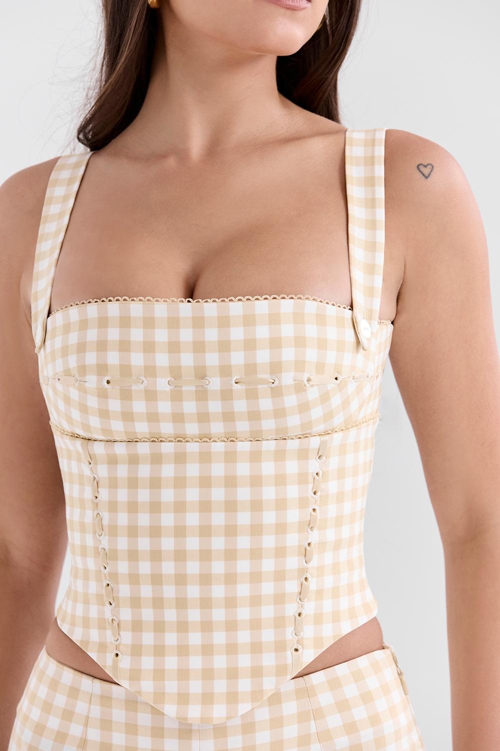 Lottie  gingerbread gingham corset - sale Product Image