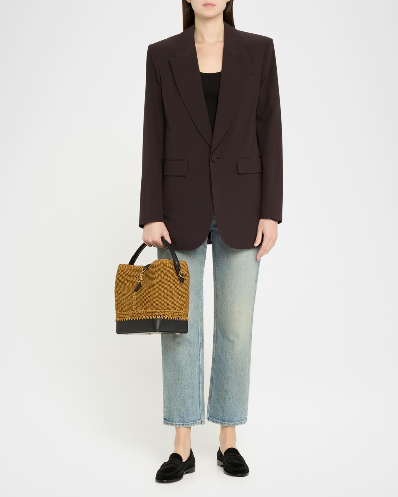 Le 37 YSL Bucket Bag in Raffia and Leather Product Image