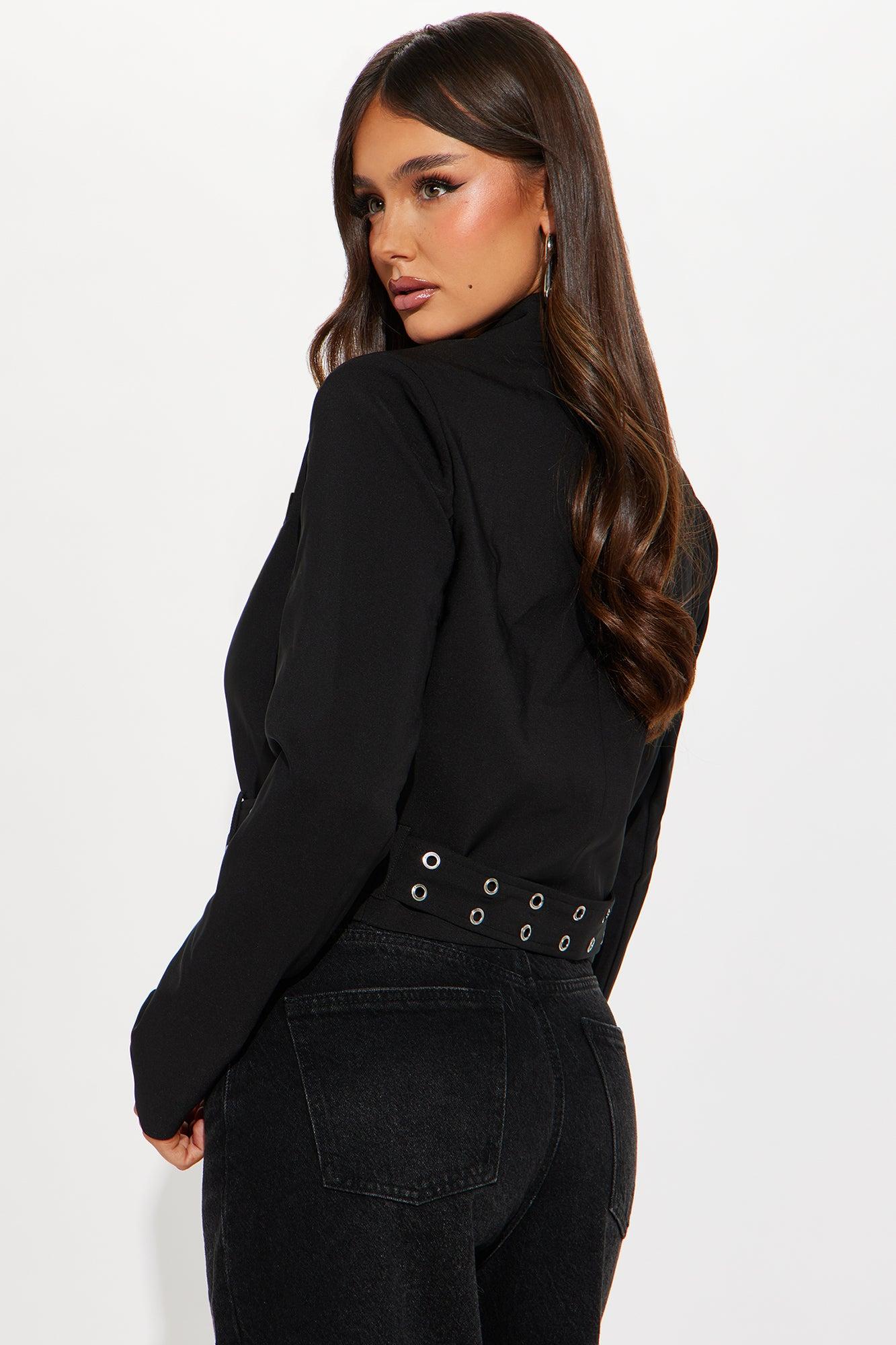 Take The Edge Off Cropped Blazer - Black Product Image