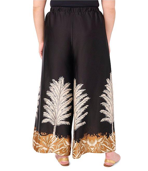 Vince Camuto Plus Size Leaf Printed Wide Leg Coordinating Pants Product Image