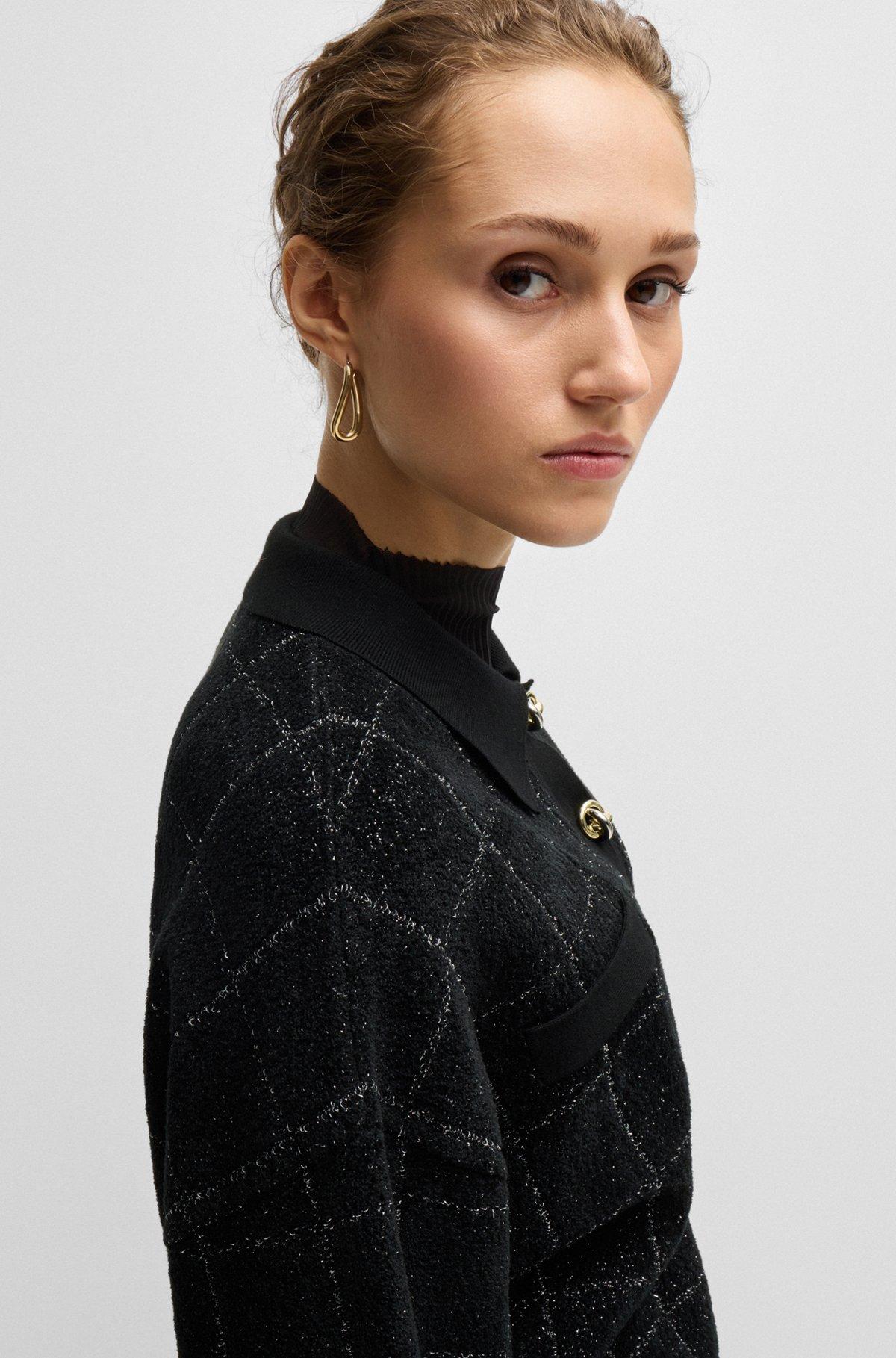 Cropped jacket in sparkle tweed with feature buttons Product Image