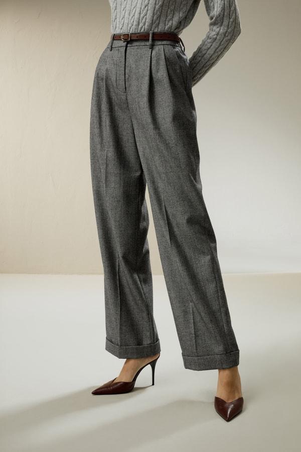 Wide leg wool-flannel suit trousers Product Image