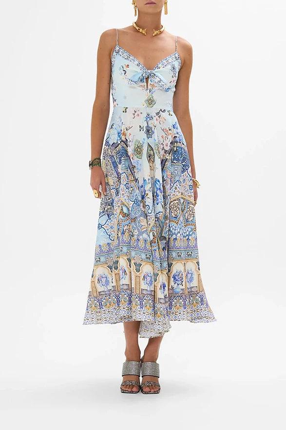 CAMILLA Long Dress With Tie Front-SALE Product Image