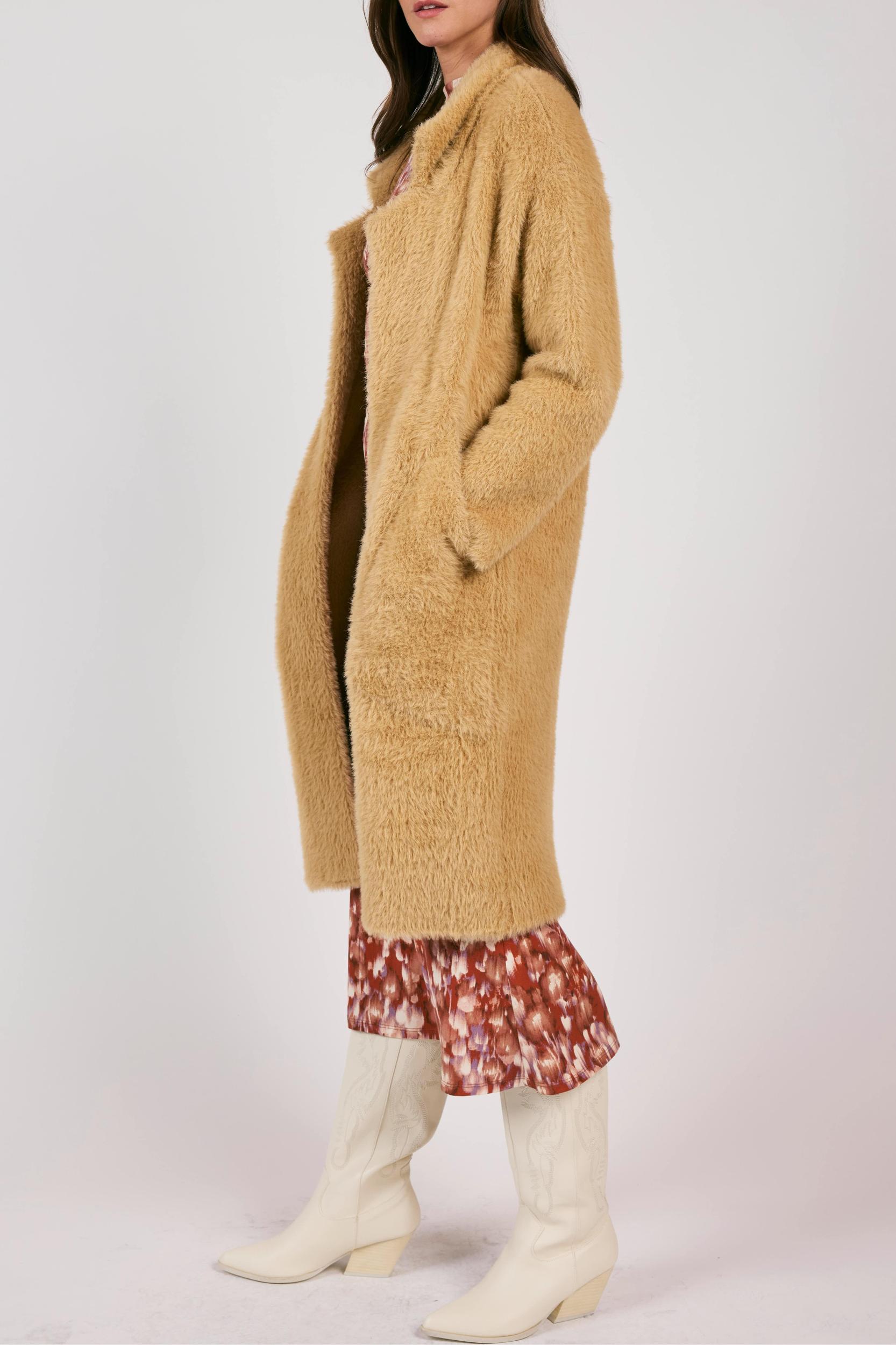 Exile Faux Fur Open Front Coat Product Image