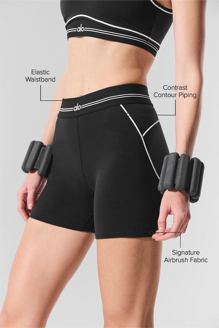 4” Airbrush High-Waist Heart Throb Short - Black/White Female Product Image