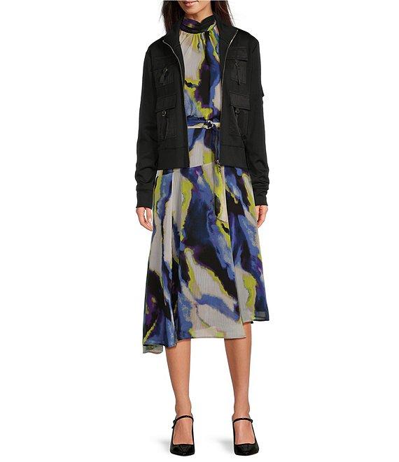 DKNY by Donna Karan Scuba Cargo-Pocket Stand Collar Full-Zip Jacket Product Image