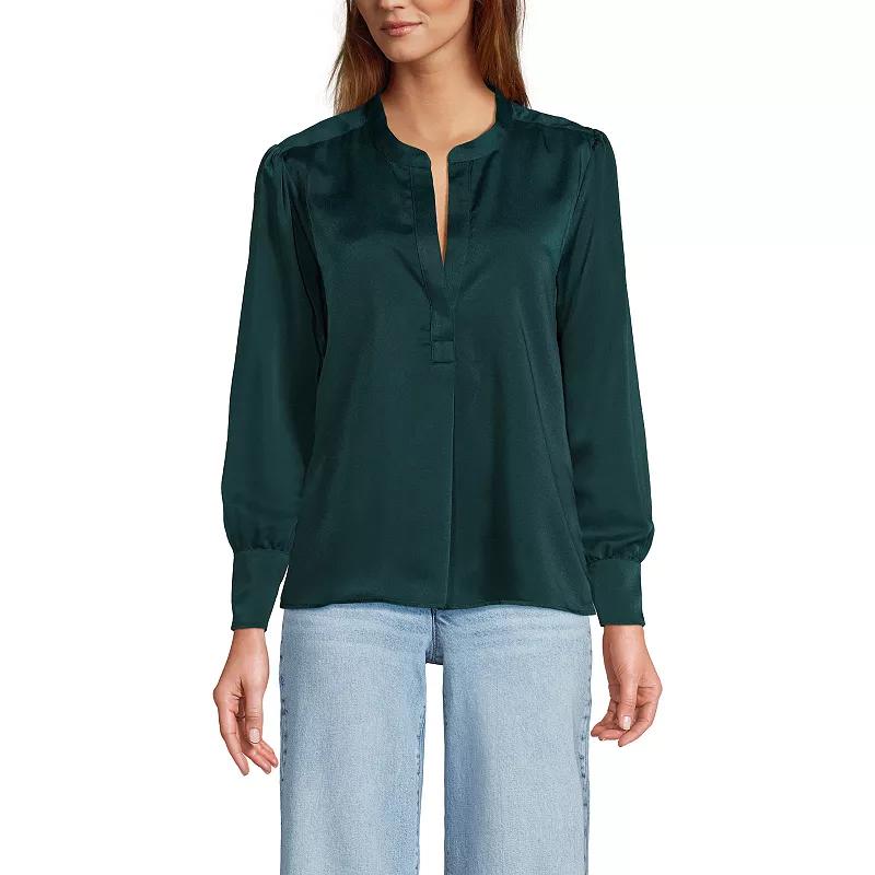 Women's Lands' End Satin Popover Shirt,  Product Image