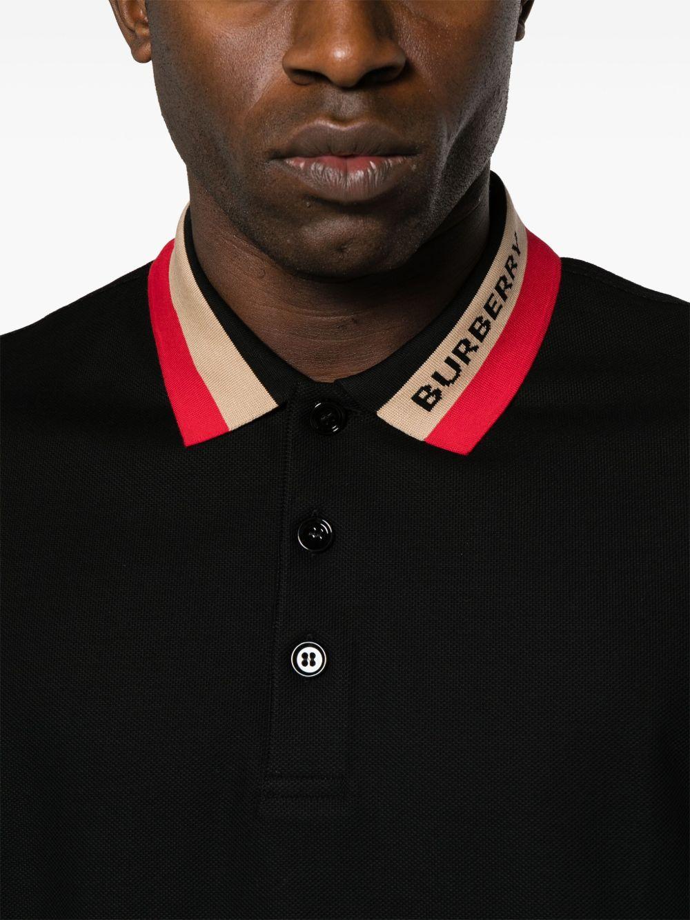 contrasting-collar cotton polo shirt Product Image