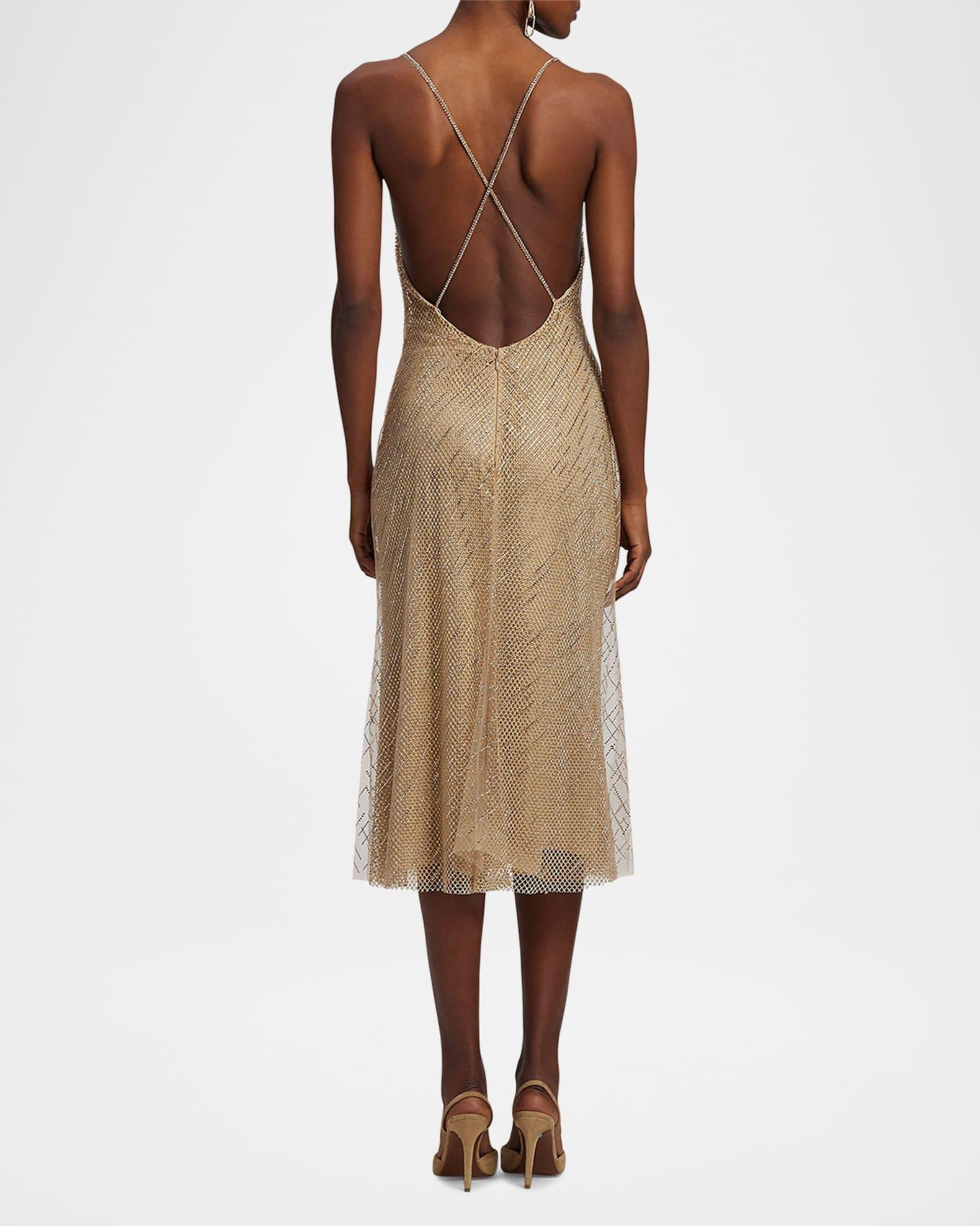 Crawford Sequined Mesh Cocktail Dress Product Image