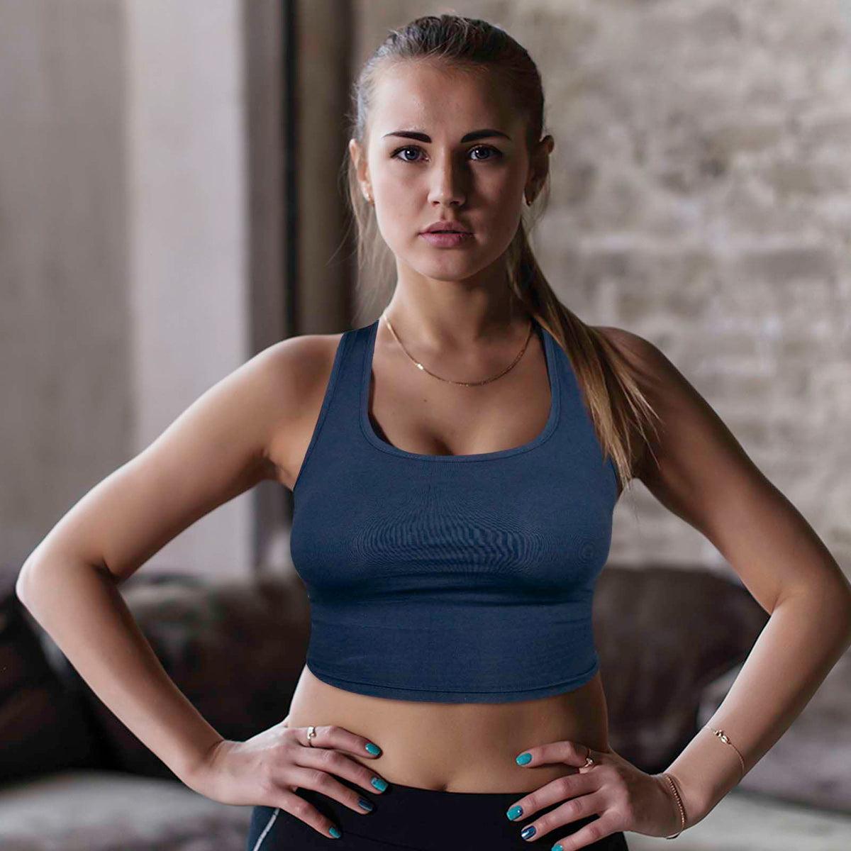 4 Pack Women's Crop Sleeveless Racerback Tank Tops Product Image