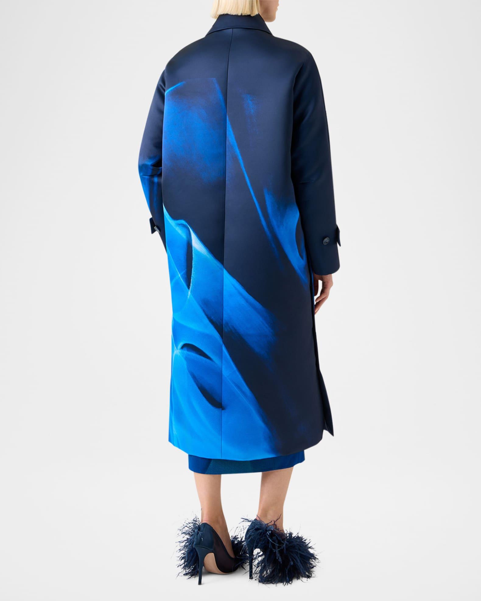 Elliot Silk Duchess Alysons Cyanotype-Print Oversized Coat Product Image