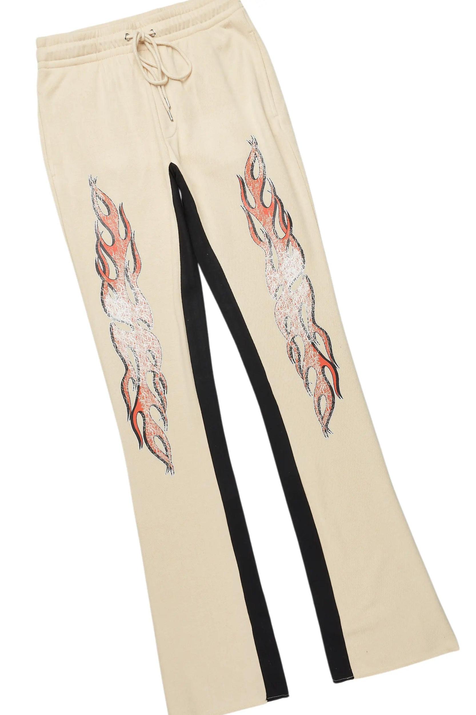 Yash Beige Hoodie Baggy Fit Pant Track Set Male Product Image