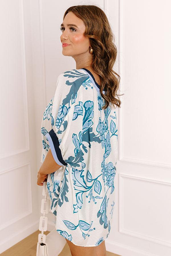 Veranda Views Floral Top in Blue Product Image