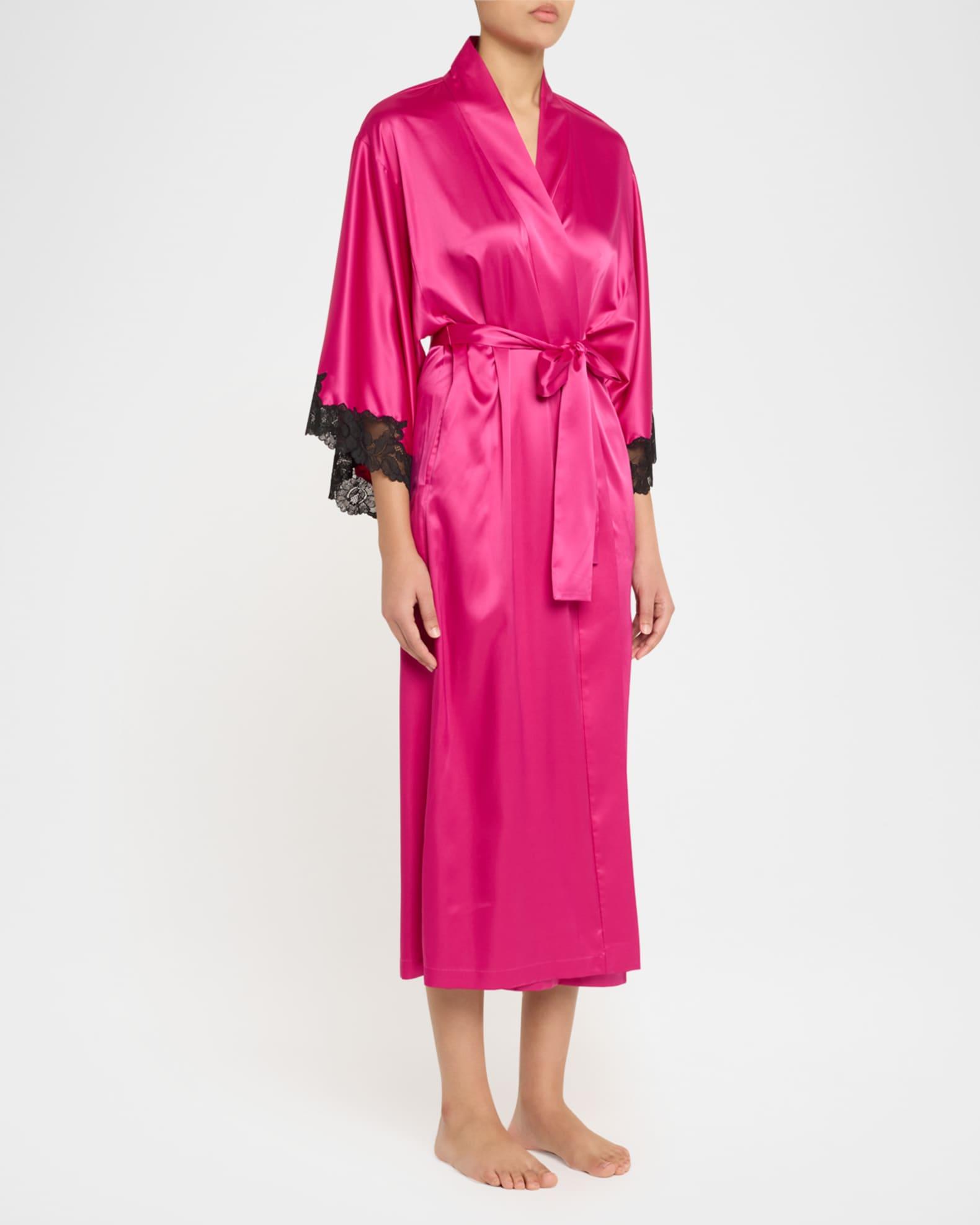 Peony Glamour Lace-Trim Robe Product Image
