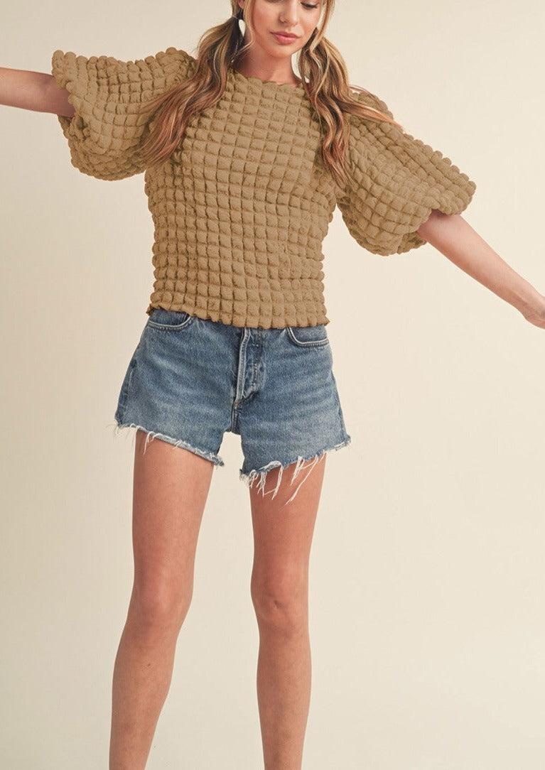 Bubble Sleeve Top Product Image