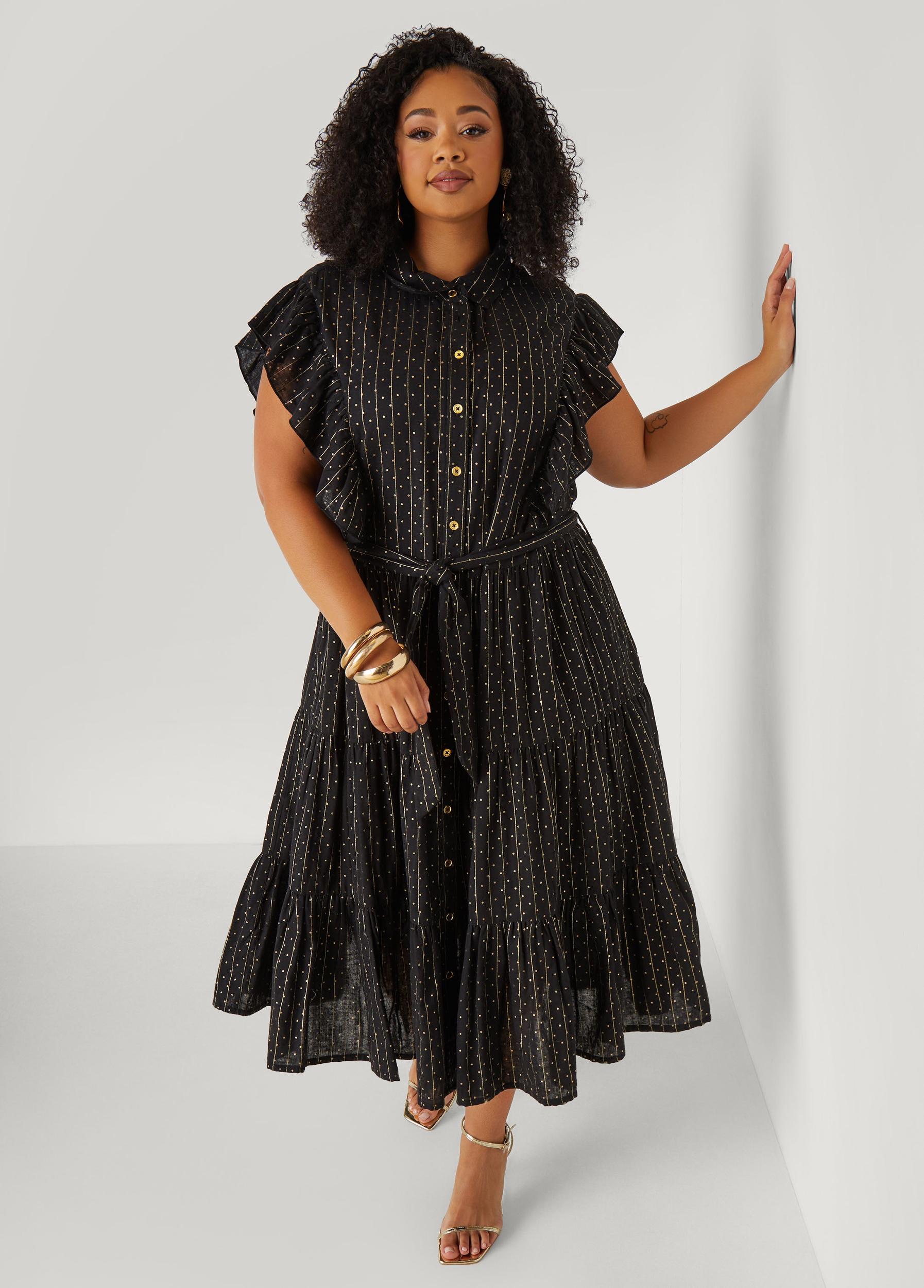 Metallic Print Midaxi Dress Product Image