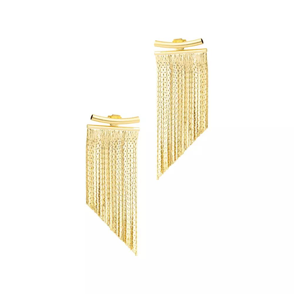 Adornia Fringe Jacket Earrings, Women's, Gold Tone Product Image