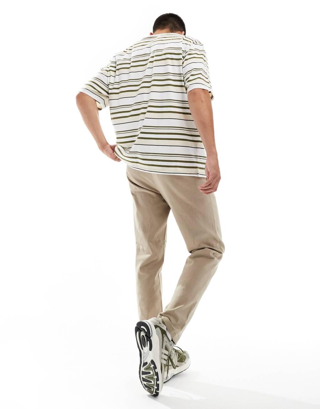 Only & Sons straight fit chinos in beige Product Image