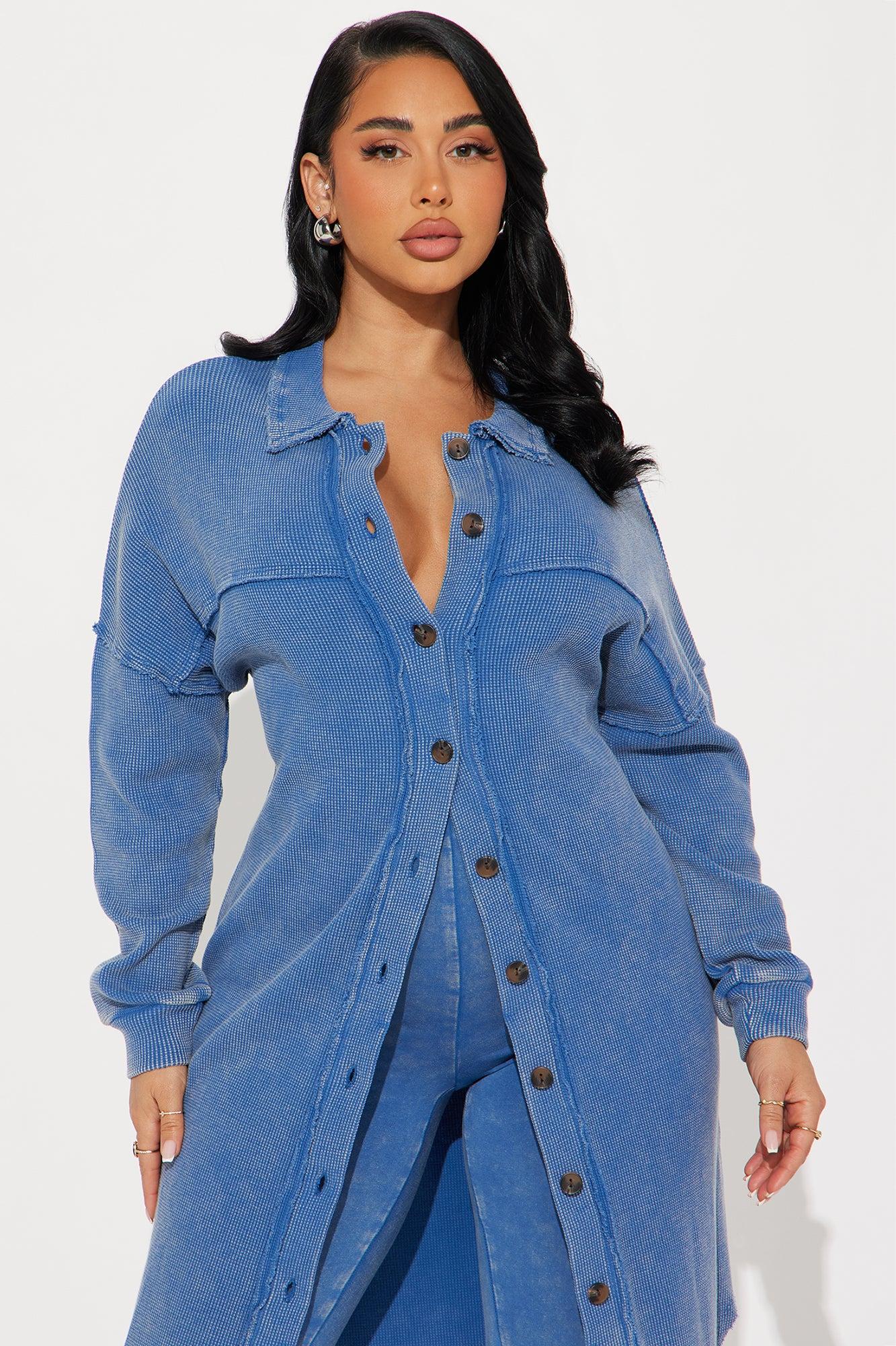 Cece Washed Legging Set - Blue Product Image