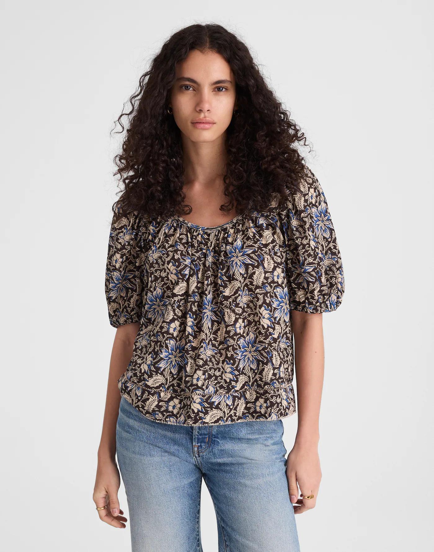 Puff-Sleeve Scoopneck Top Product Image