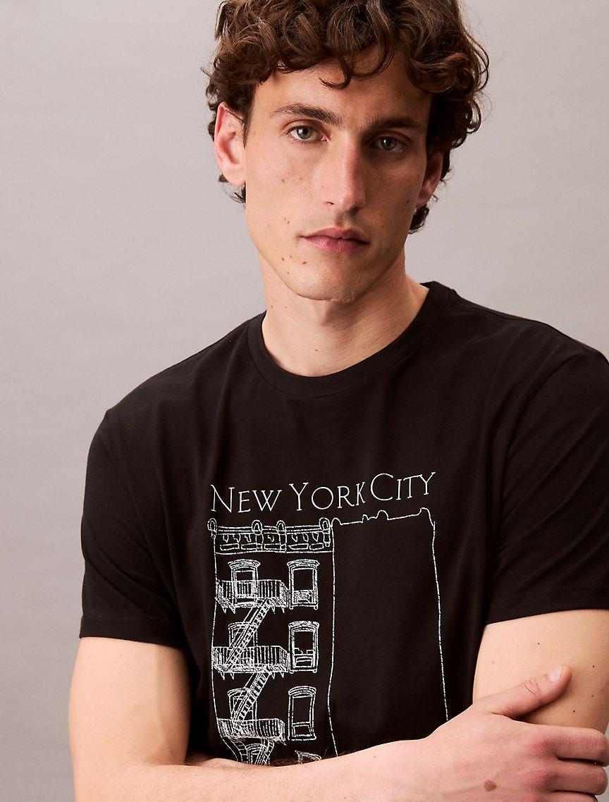 Calvin Klein Mens Apartment Logo Graphic Classic T-Shirt - Green Product Image