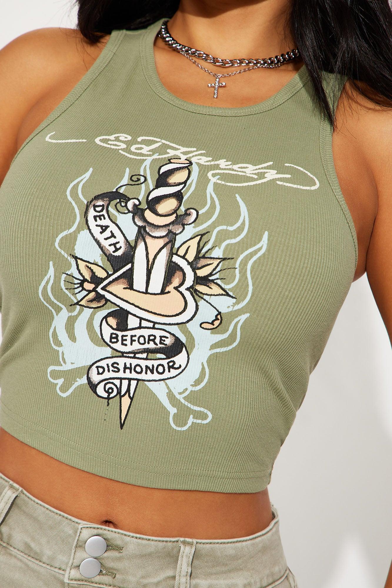 Ed Hardy Dagger Tank - Olive Product Image
