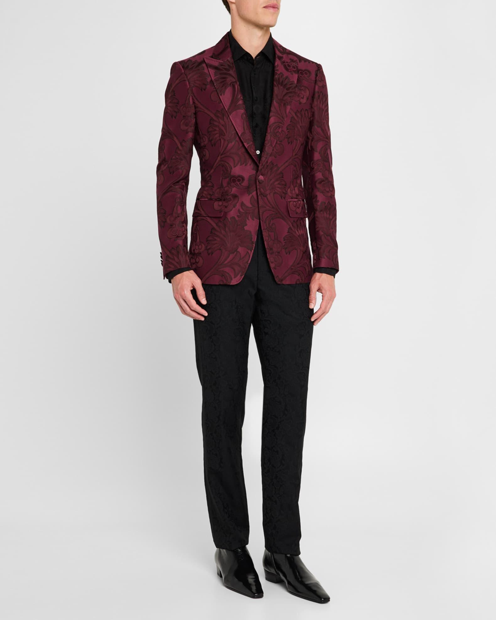 Men's Floral Brocade Evening Jacket Product Image