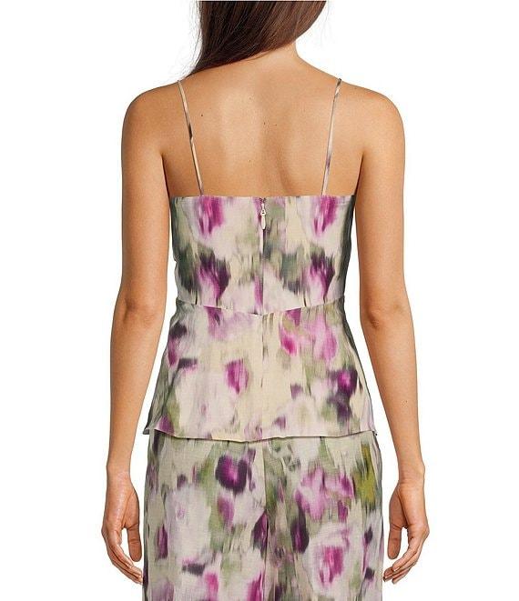 Muse by Marchesa Coordinating Heather Linen Blend Strapless Neck Sleeveless A-Line Blouse Product Image