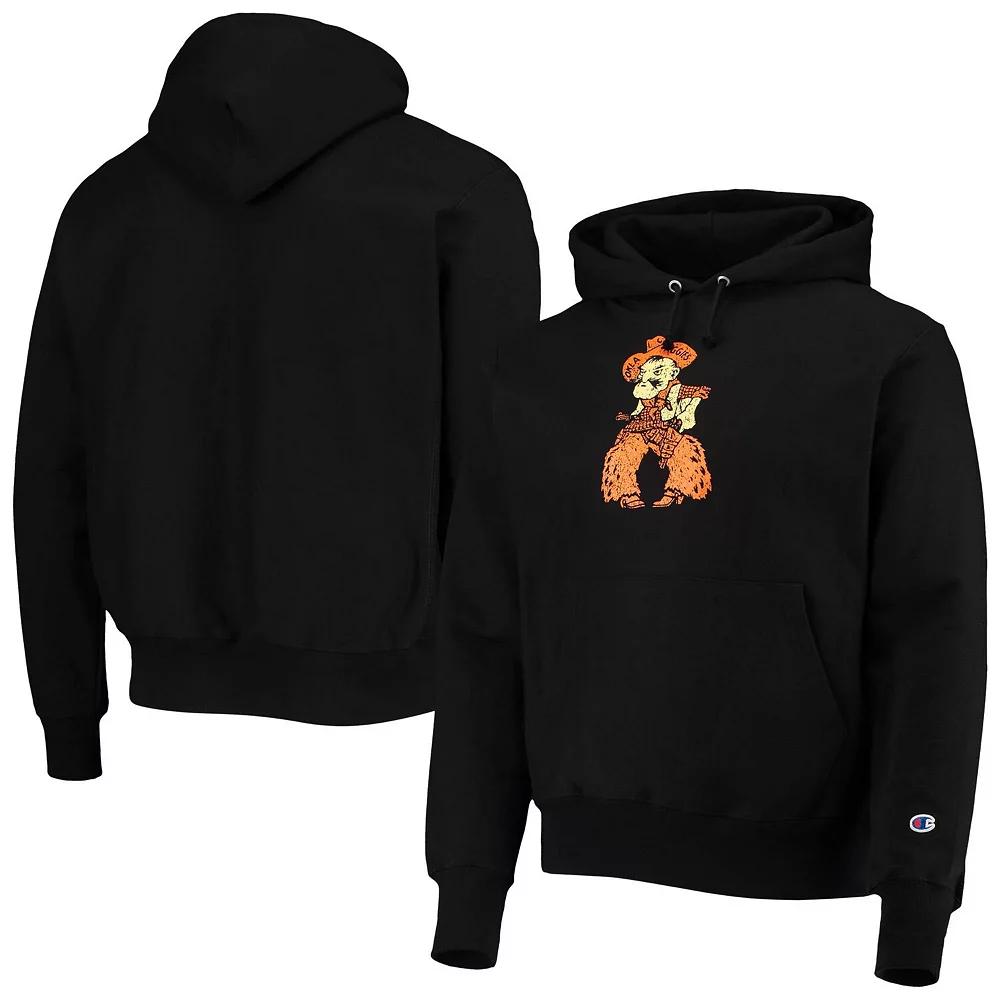 Men's Champion Black Oklahoma State Cowboys Vault Logo Reverse Weave Pullover Hoodie, Size: Large Product Image