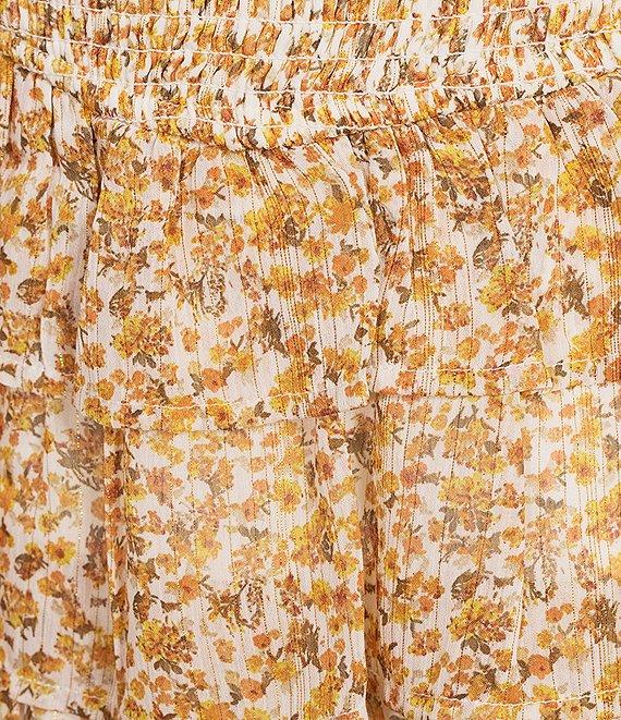 Dee Elly Ditsy Floral Print Tiered Coordinating Mini Skirt Product Image