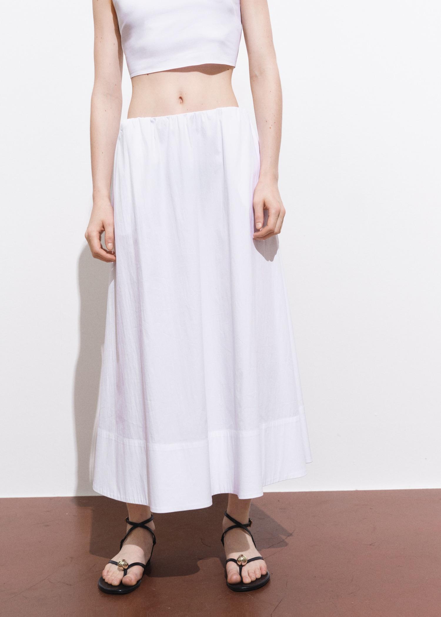 Flared cotton skirt - Women | MANGO USA Product Image