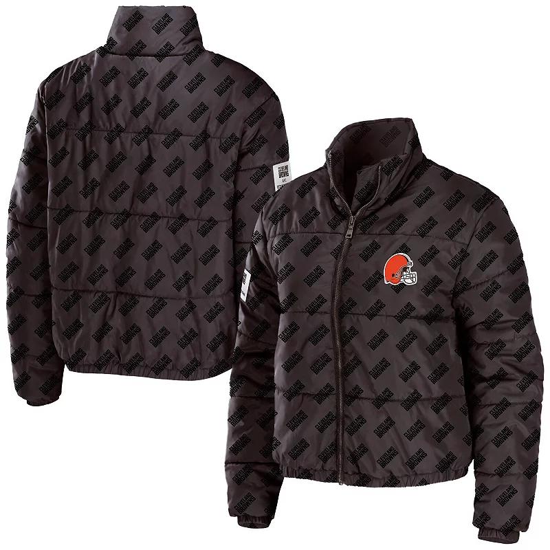 Women's WEAR by Erin Andrews Navy Chicago Bears Puffer Full-Zip Jacket,  Product Image